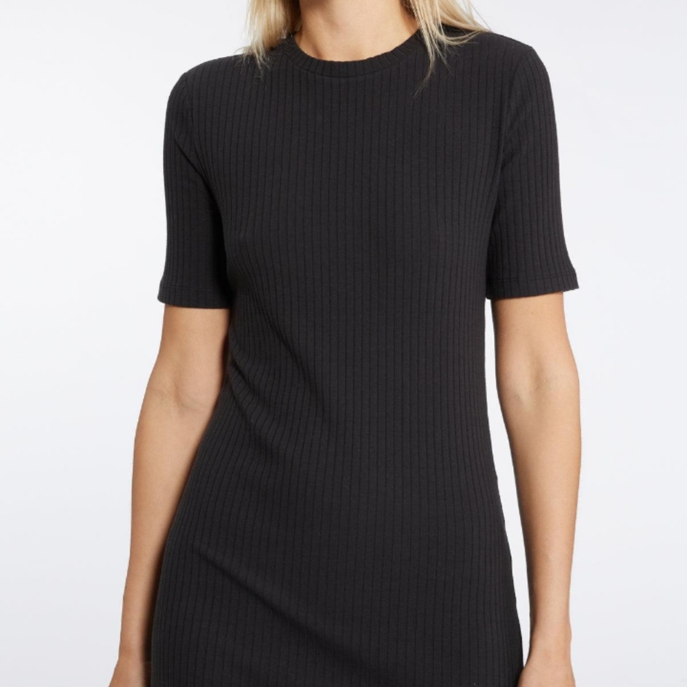 Sanctuary Ribbed Knit Mini Dress Black - Picture 2 of 9